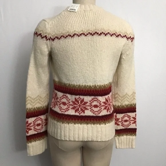 NWT J. Crew Wool Blend Sweater Medium Ivory - Picture 3 of 8